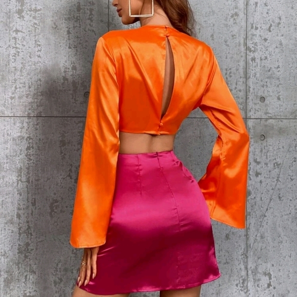 Two tone color block cut out dress - Picture 3 of 3